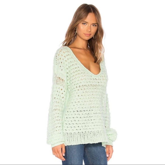 Free People Oversized Green Sweater - Picture 2 of 5